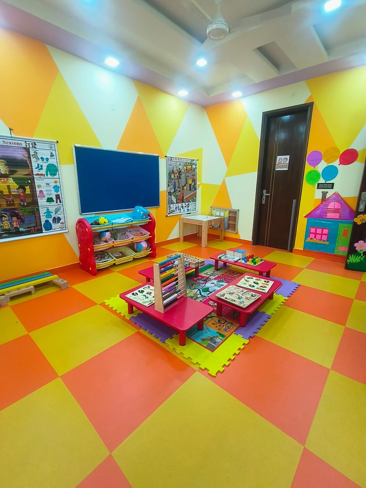 Bright classroom at Kidzee Preschool Sector 12 Dwarka