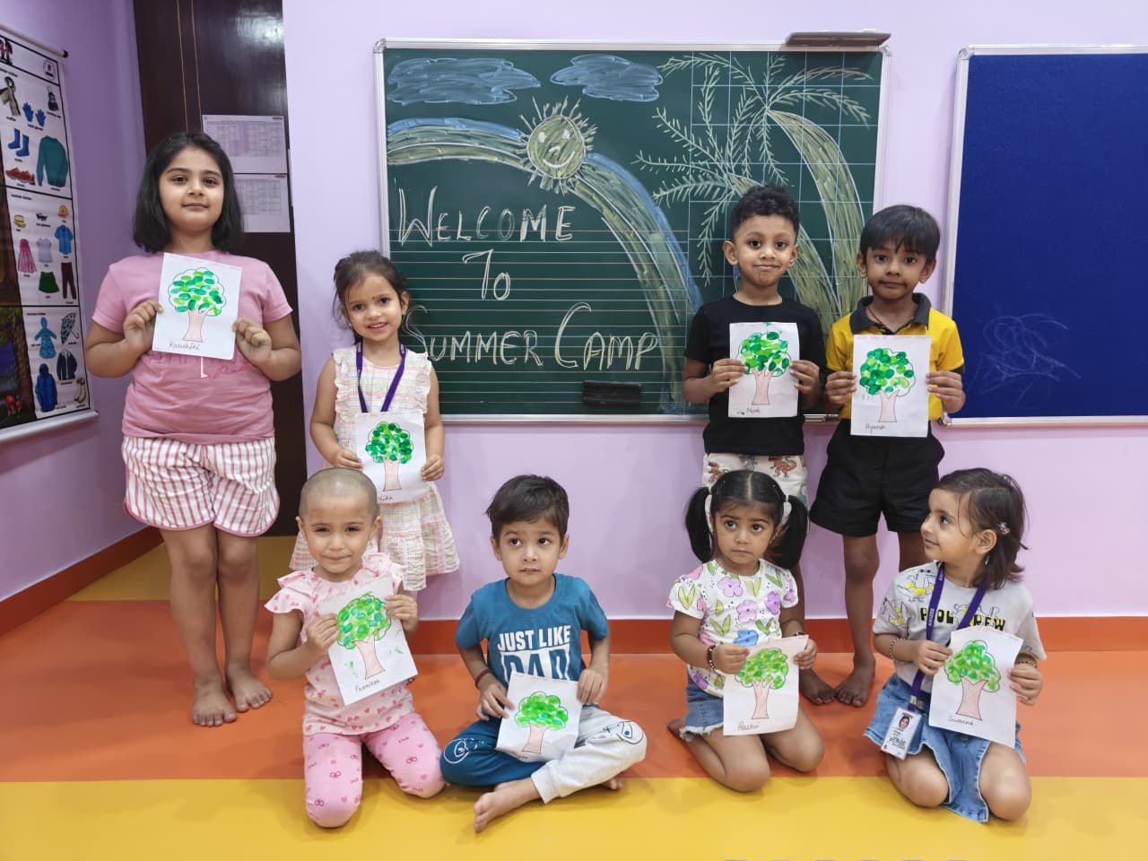 Children participating in a creative classroom activity at Kidzee Dwarka